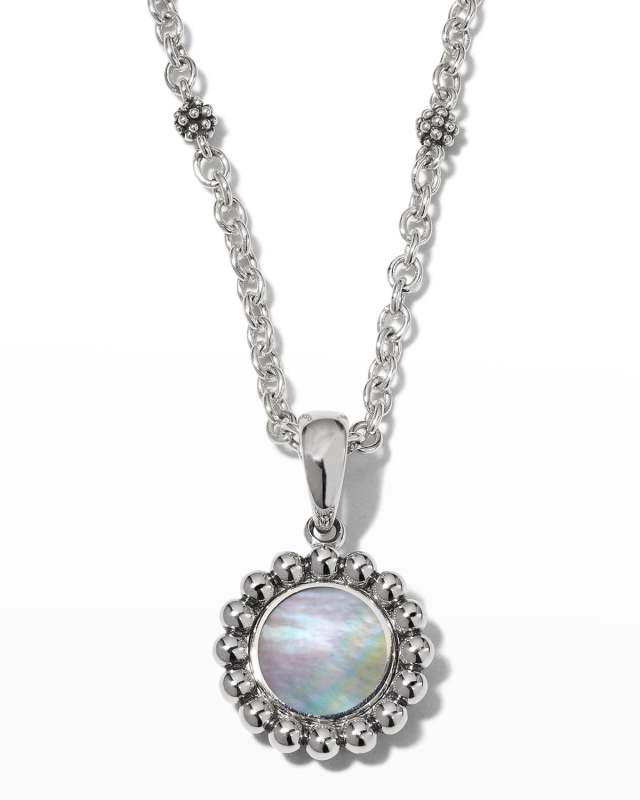 Maya 9mm Round Inlay Pendant Necklace